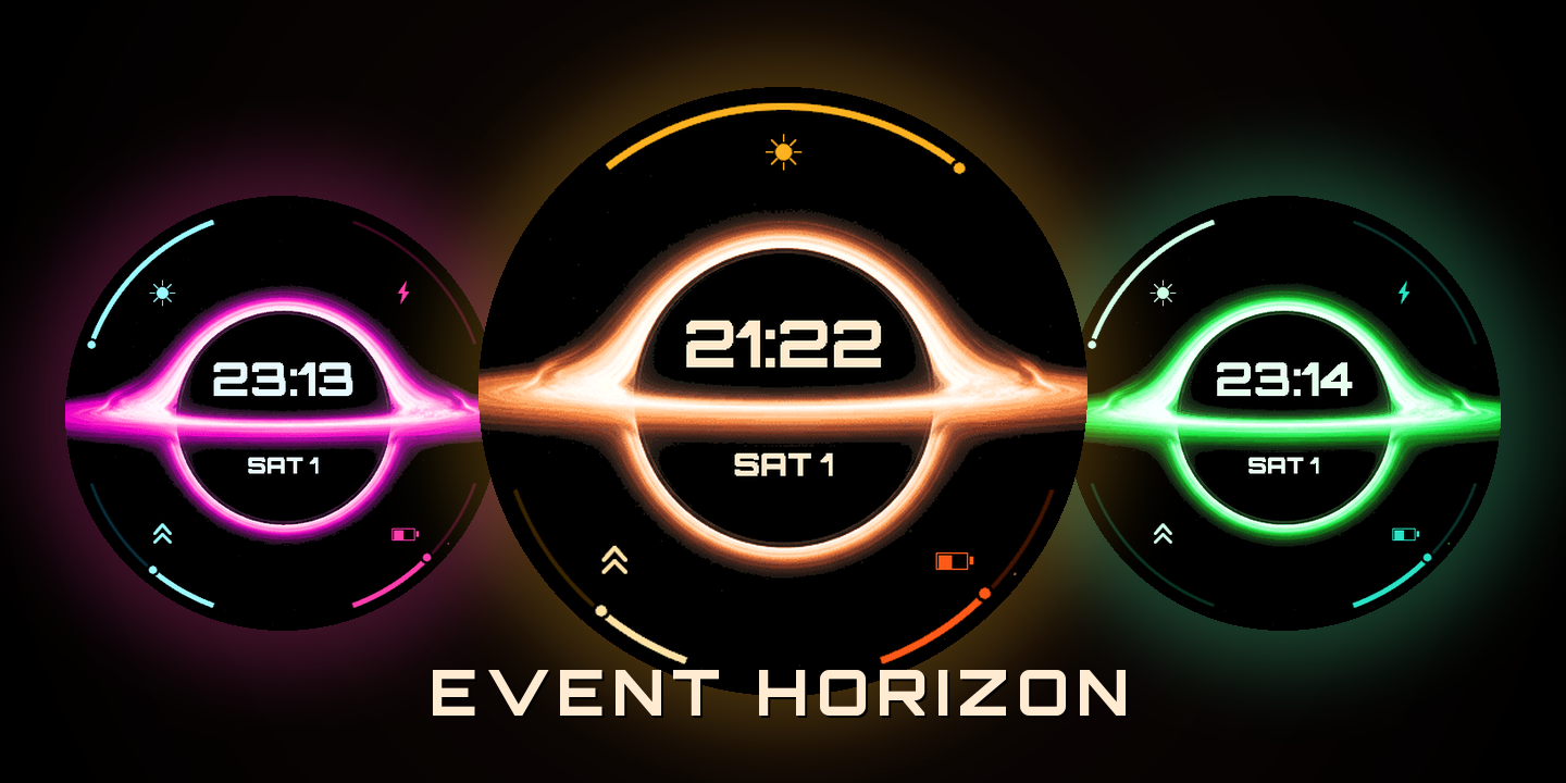 Event Horizon store artwork produced from simulator captures and deterministic composition